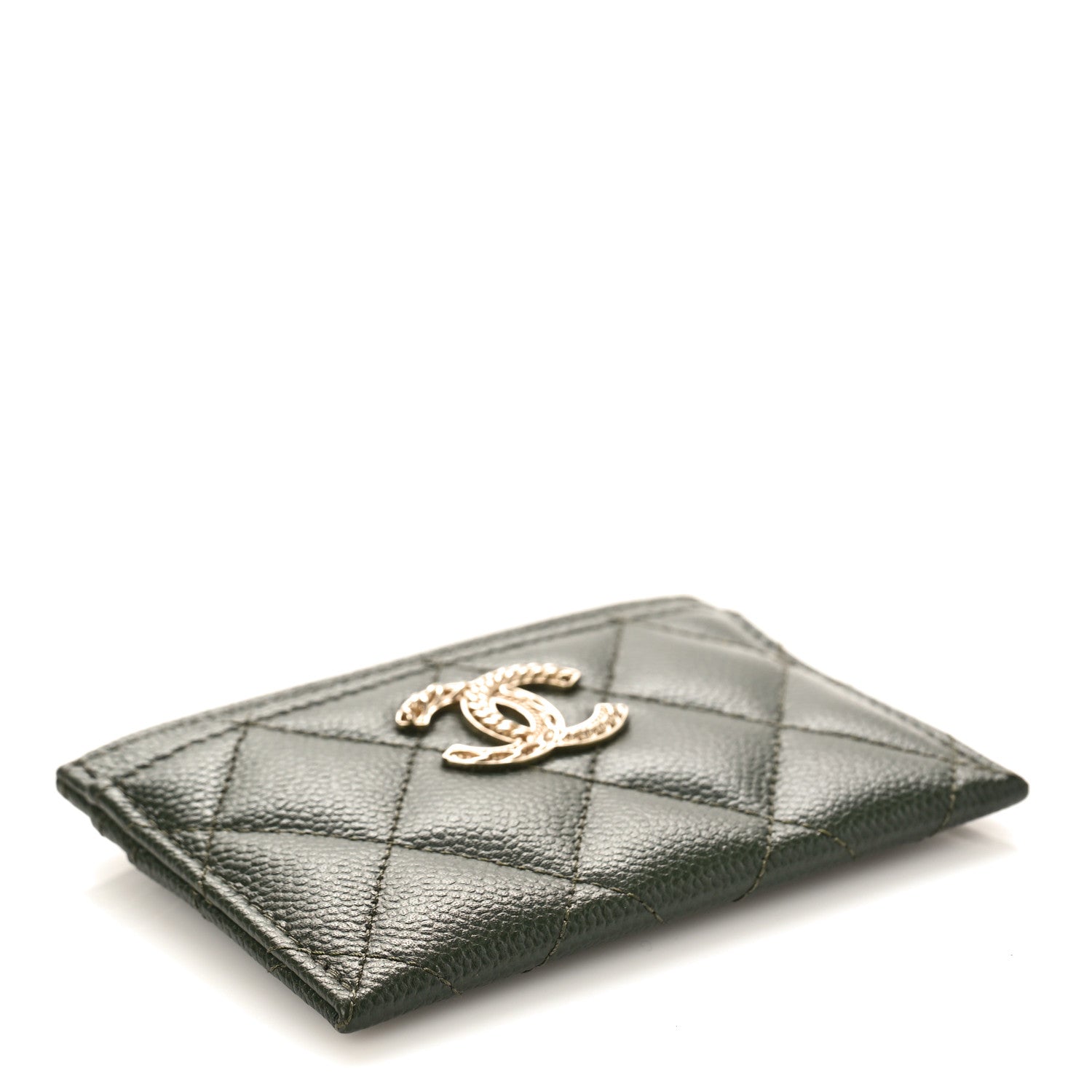 Chanel Caviar Quilted Multi Chain Card Holder Green 4 of 10