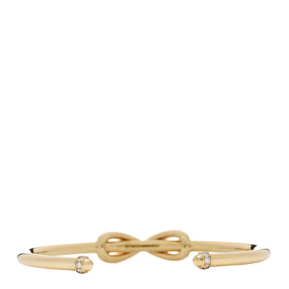 Tiffany 18K Yellow Gold Diamond Infinity Cuff Bracelet 2 of 3