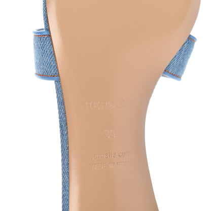 Hermes Denim Oasis Sandals 39 Bleu Clair 9 of 11