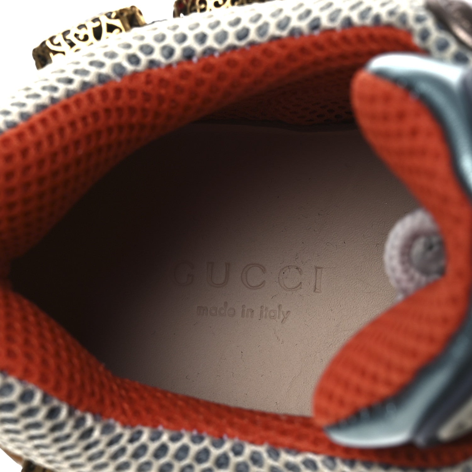 Gucci X SEGA Mesh Suede Calfskin Removable Crystals Womens Flashtrek Sneakers 36 Rame Mystic White Lago 9 of 10