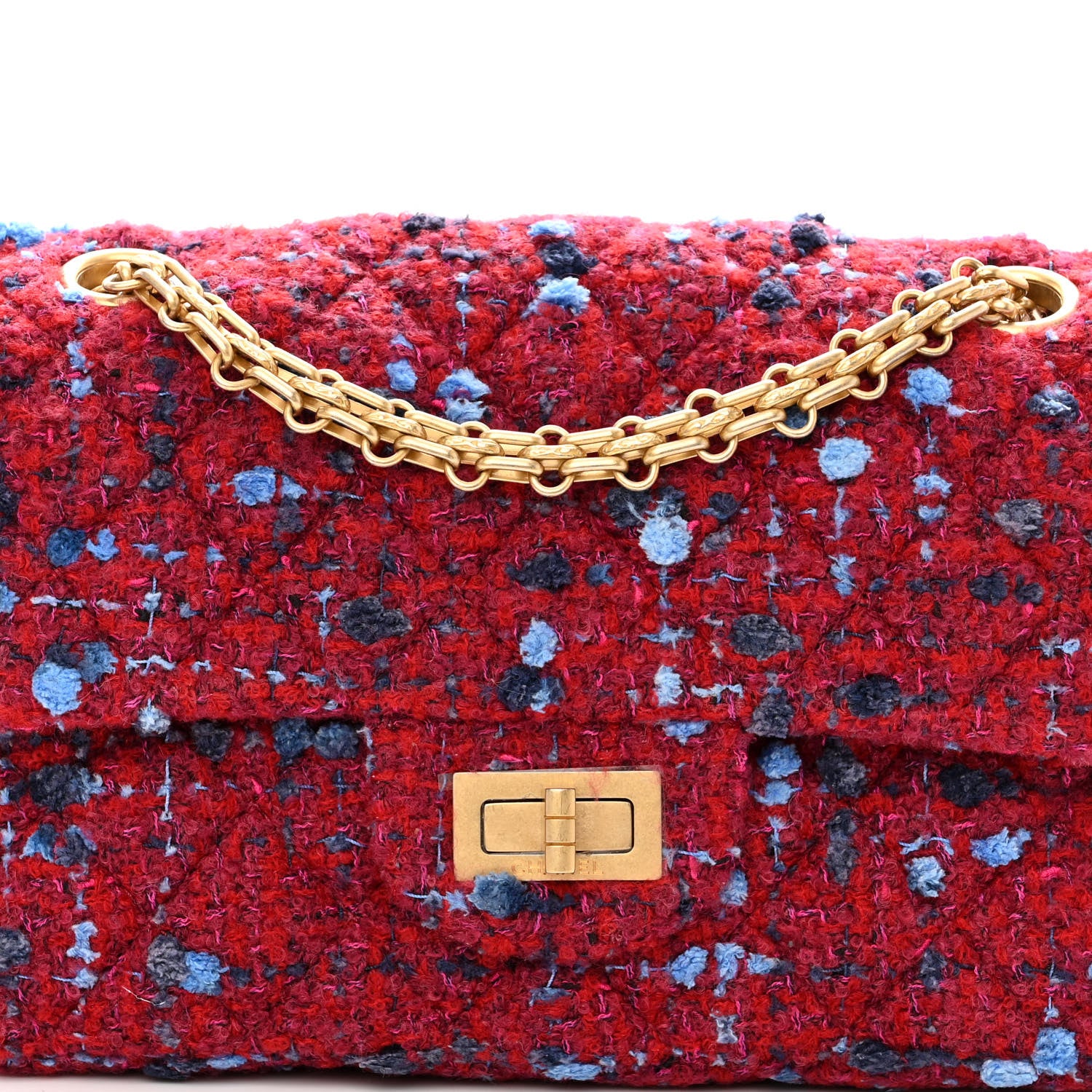Chanel Tweed Quilted 2.55 Reissue Mini Flap Red Multicolor 8 of 10