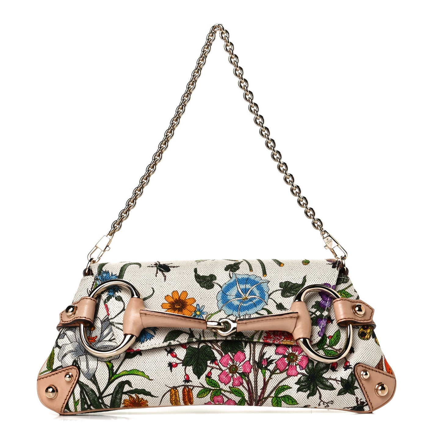 Canvas Flora Floral Horsebit Clutch
