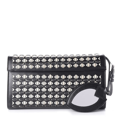 Alaia Calfskin Laser Cut Clutch Black White 1 of 12