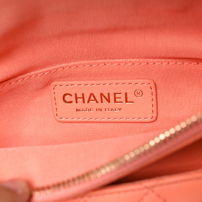 Chanel Lambskin Quilted Bi Waist Bag Fanny Pack Orange 10 of 19