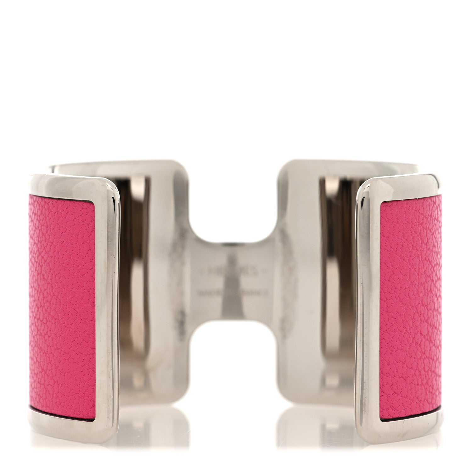 Hermes Chamkila Chevre Olympe Cuff Bracelet Rose Shocking 3 of 4