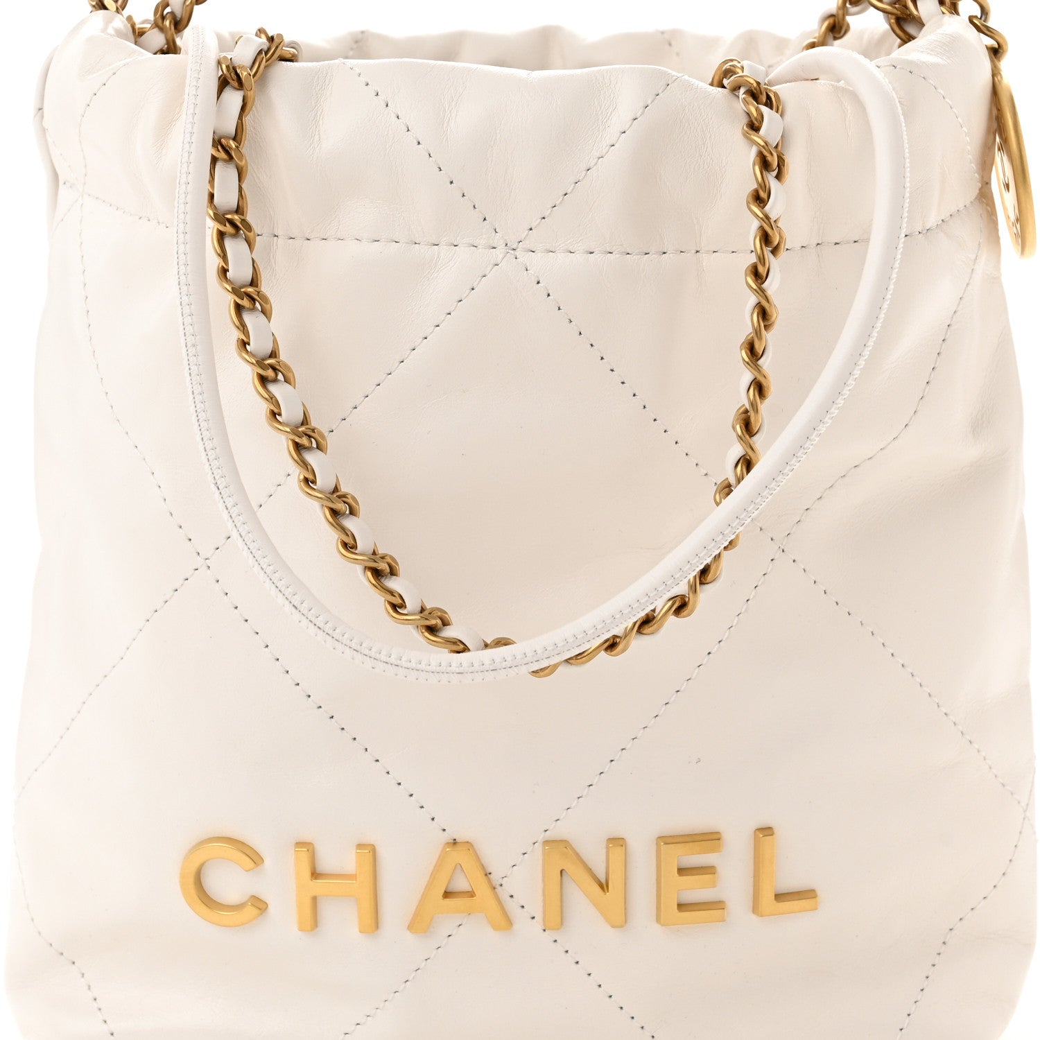 Chanel Shiny Calfskin Quilted Mini Chanel 22 White 8 of 11