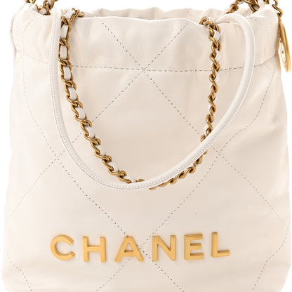 Chanel Shiny Calfskin Quilted Mini Chanel 22 White 8 of 11