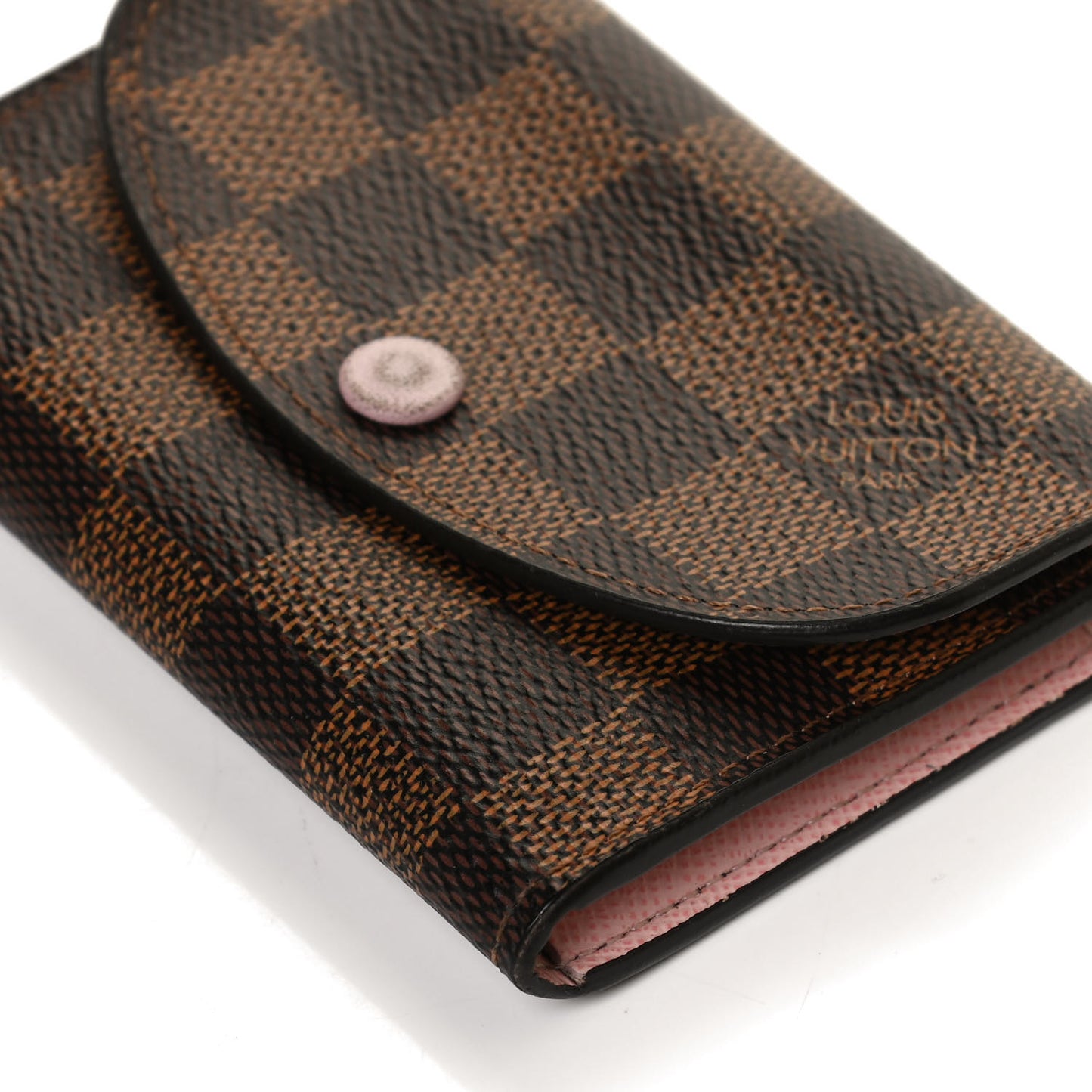 Damier Ebene Rosalie Coin Purse Rose Ballerine