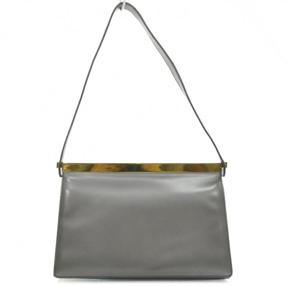 Leather Shoulder Bag Gunmetal