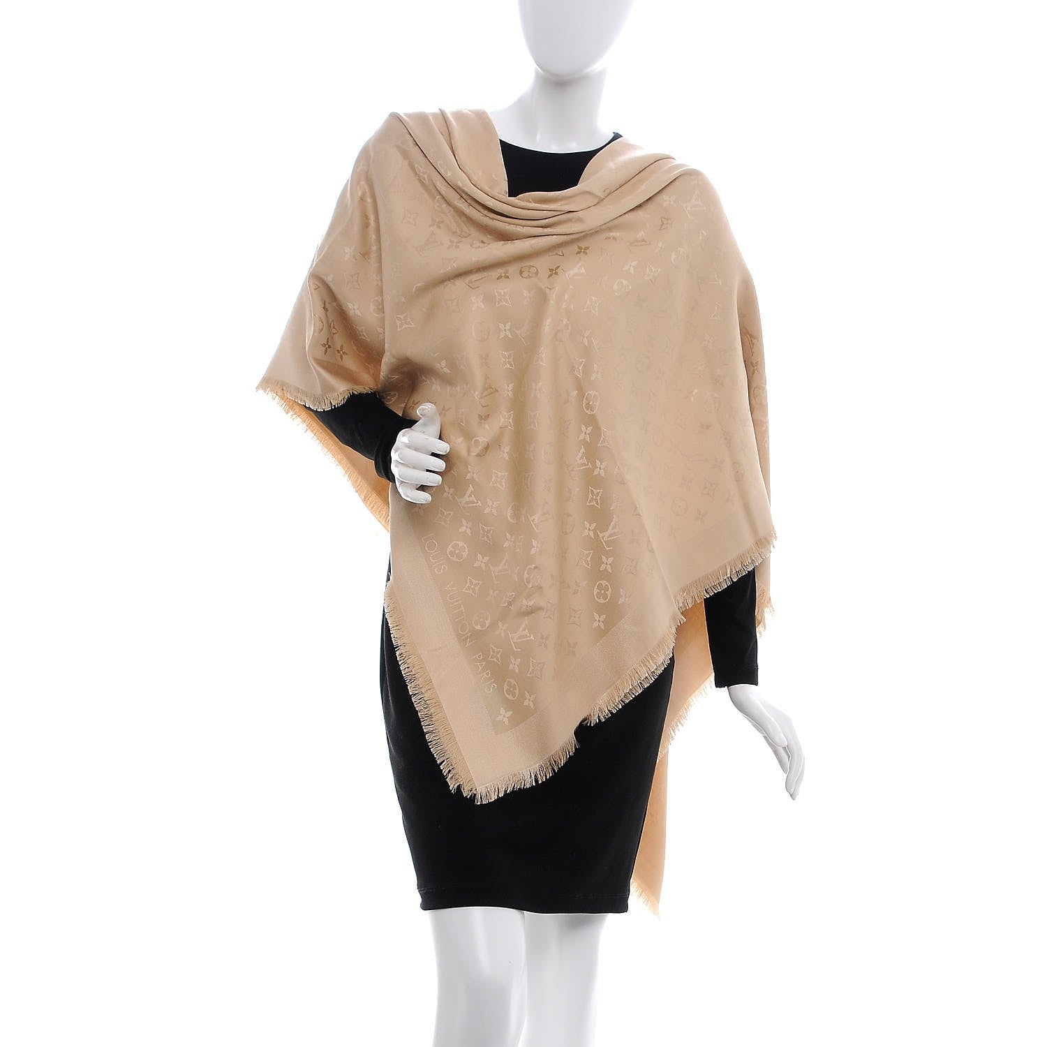 Louis Vuitton Silk Wool Monogram Shawl Dune 2 of 4