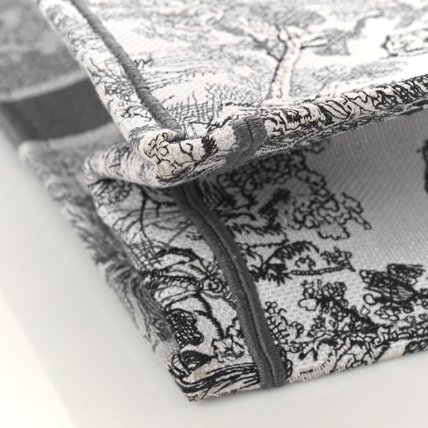 Gradient Canvas Embroidered Large Dioriviera Toile De Jouy Book Tote Grey