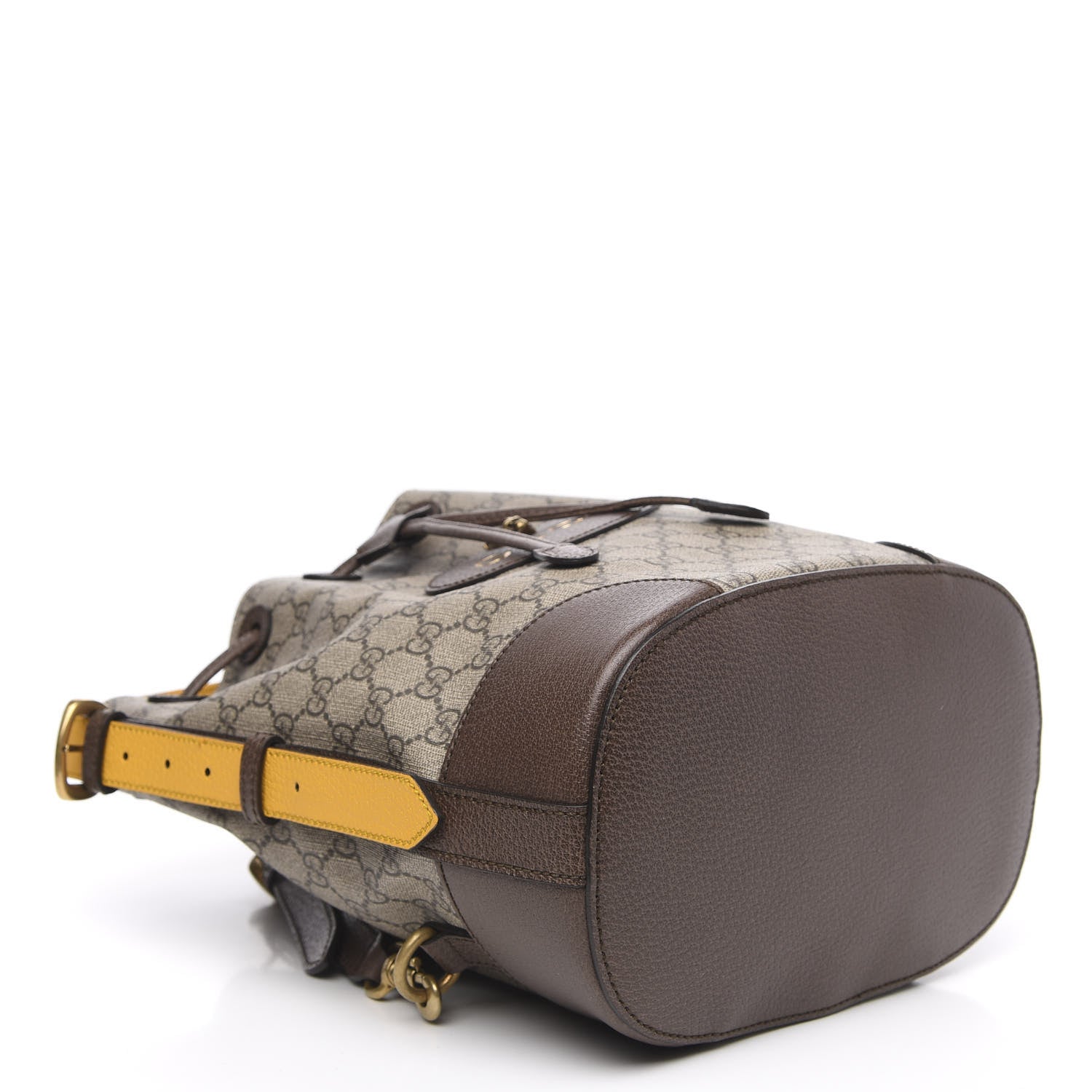 Gucci GG Supreme Monogram Neo Vintage Drawstring Bucket Backpack Beige New Acero Crop 3 of 8