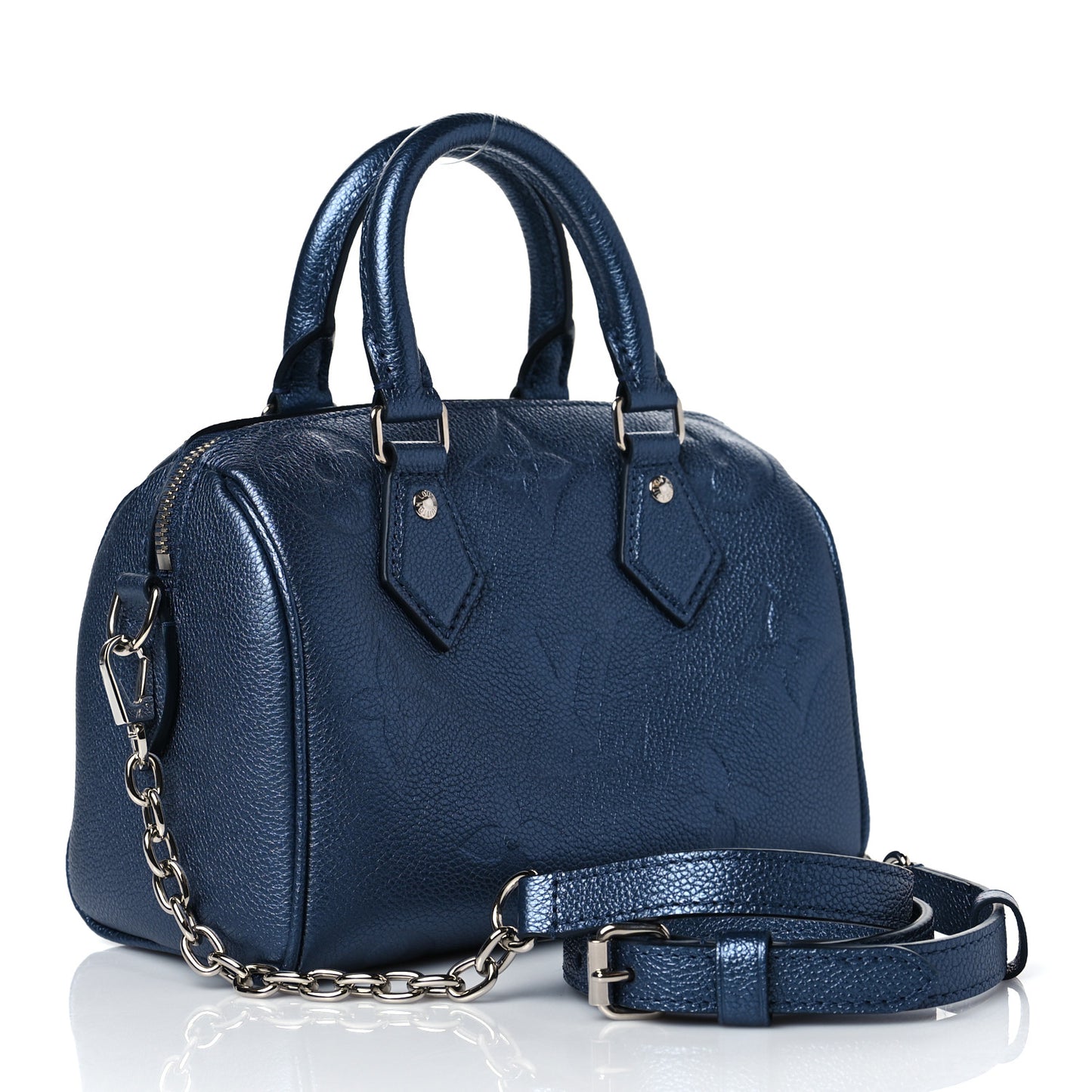 Metallic Empreinte Monogram Giant Speedy Bandouliere 20 Navy Nacre