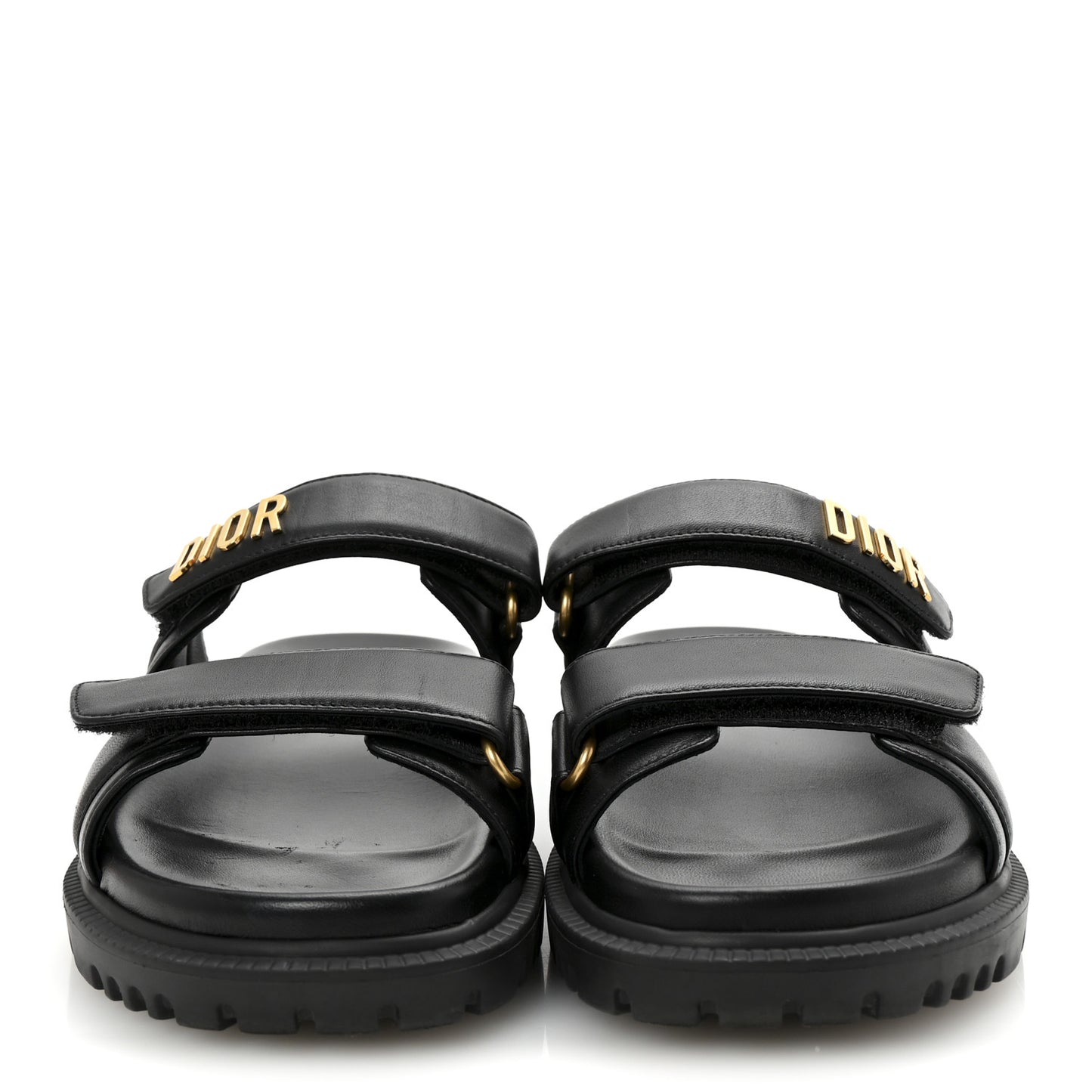 Lambskin Dioract 10mm Slide Sandals 36 Black