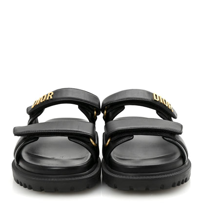 Christian Dior Lambskin Dioract 10mm Slide Sandals 36 Black 3 of 9