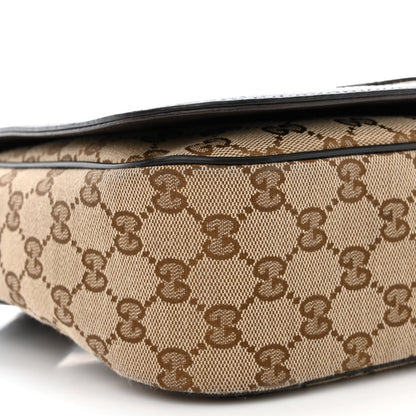 Gucci Monogram Flap Messenger Bag Beige Dark Brown 9 of 14