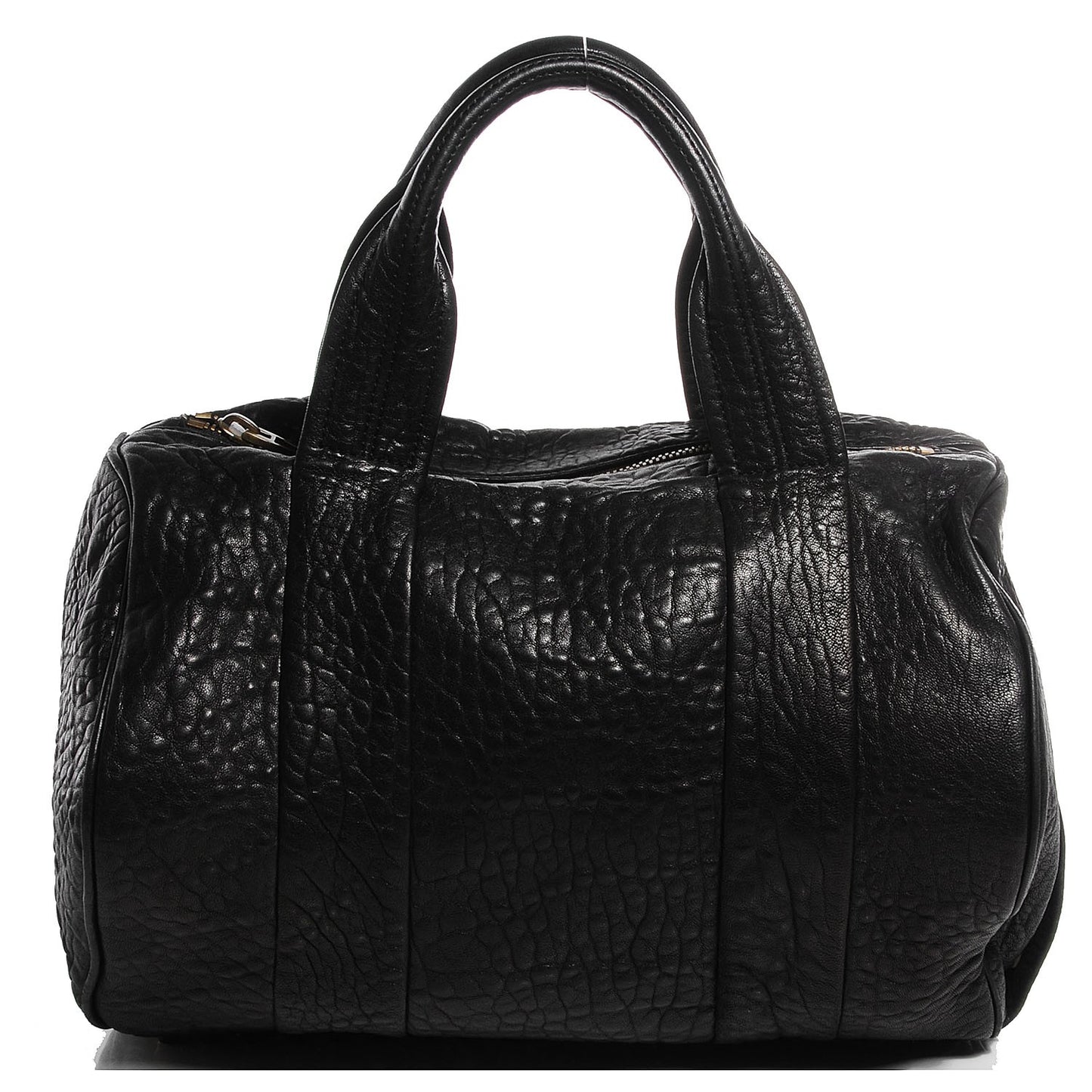 Pebbled Lambskin Rocco Black Antique Brass Hardware