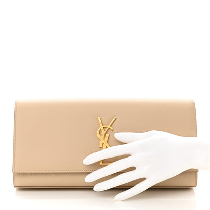 Saint Laurent Grain De Poudre Classic Monogram Cassandre Clutch Nude Powder 2 of 10
