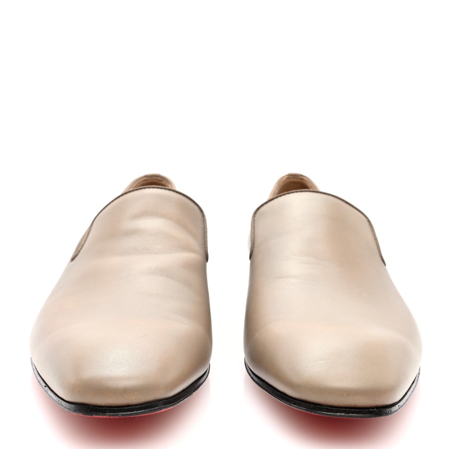 Christian Louboutin Calfskin Mens Dandelion Flat Loafers 42 Roca 4 of 9