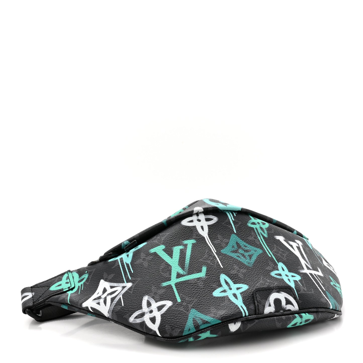 Monogram Eclipse LV Graffiti Discovery Bumbag Green Lights