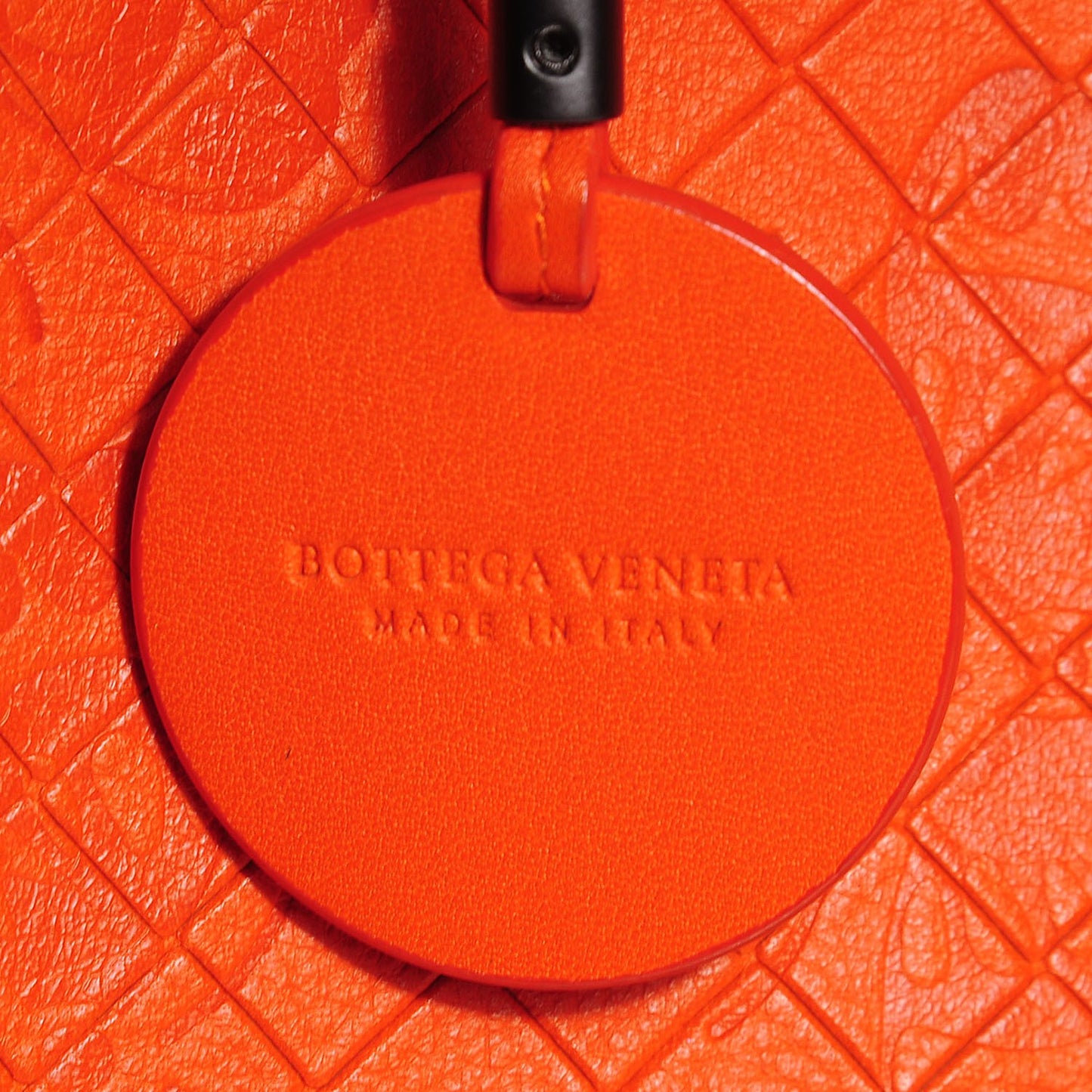 Calfskin Intrecciomirage Intarsio Large Tote Tangerine