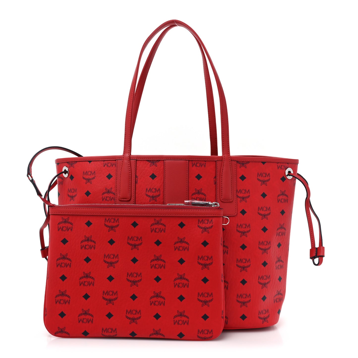 Visetos Medium Liz Reversible Shopper Tote Candy Red