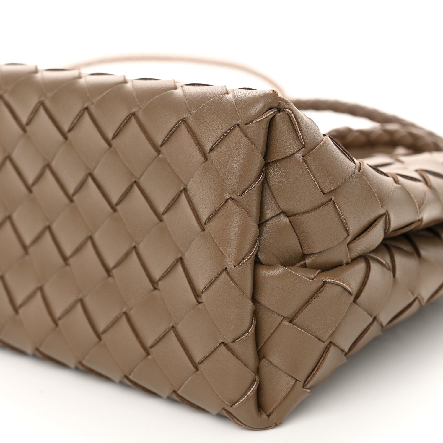 Bottega Veneta Nappa Intrecciato Small Andiamo Shoulder Bag Taupe Grey 10 of 10