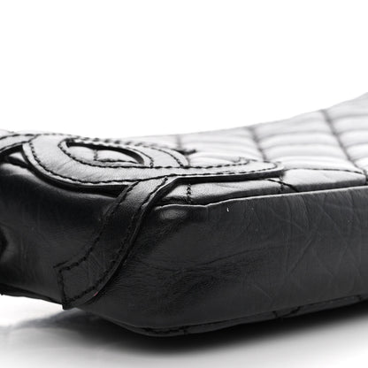 Chanel Aged Calfskin Quilted Cotton Club Pochette Black 10 of 12