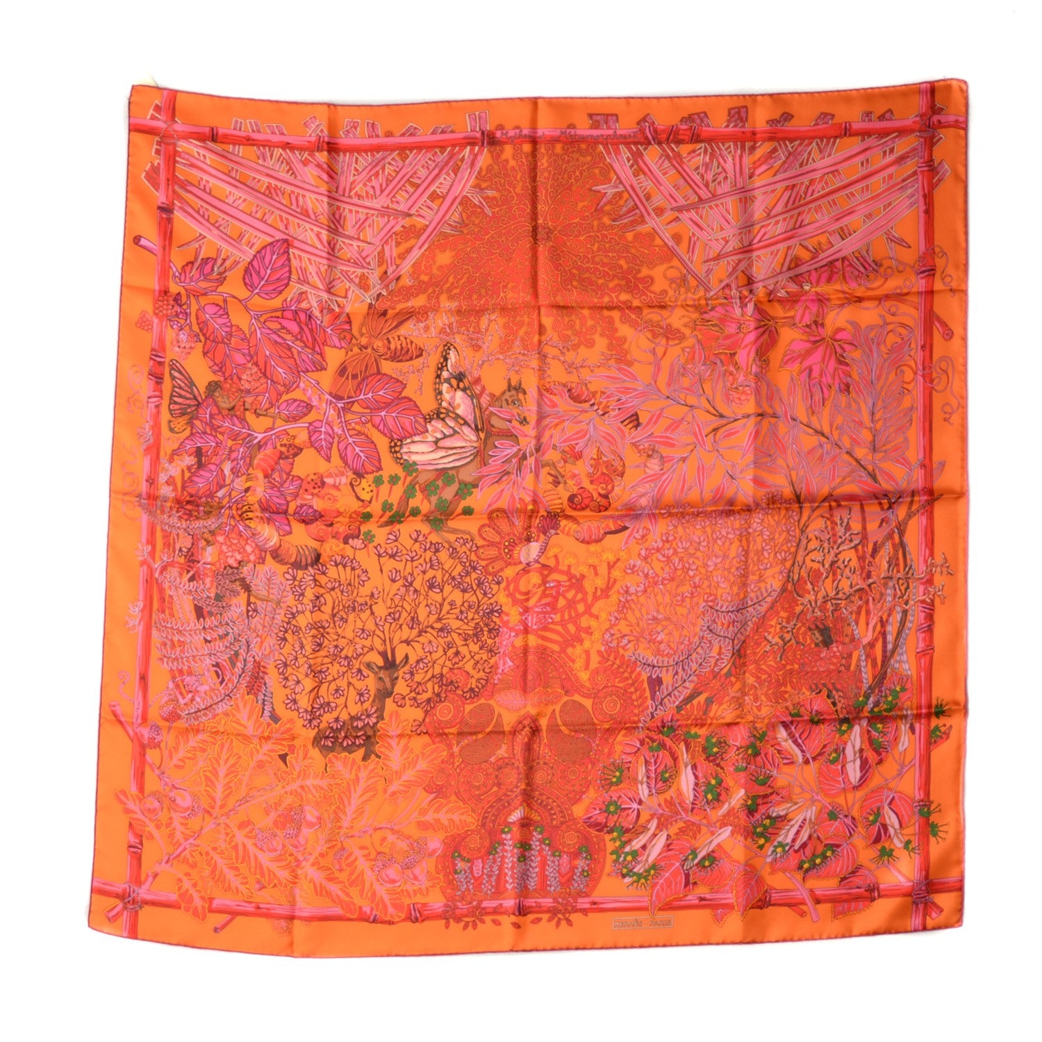 Hermes Silk Mythes et Metamorphoses Scarf 90 Orange Rose Vif Brique 2 of 7