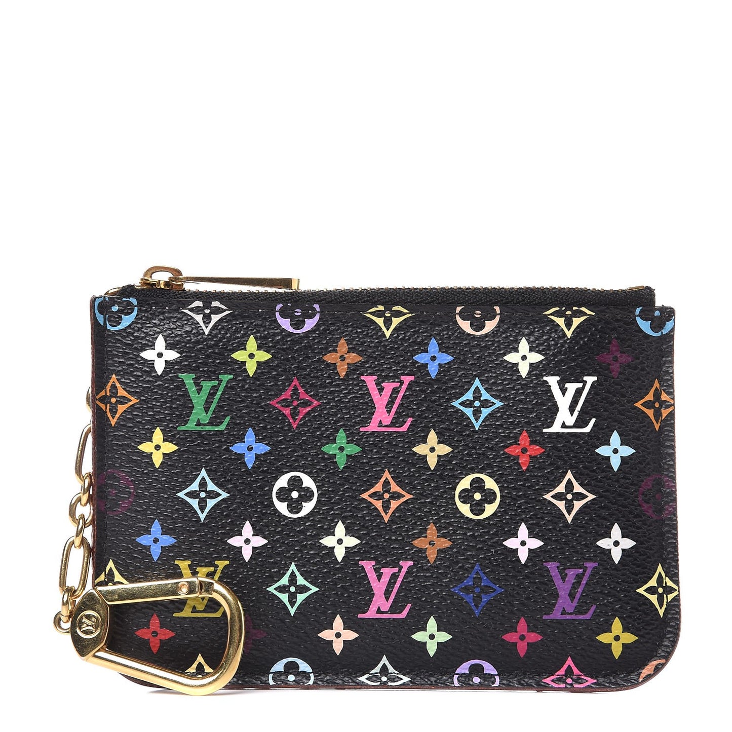 Monogram Multicolor Key Pouch Black Violet