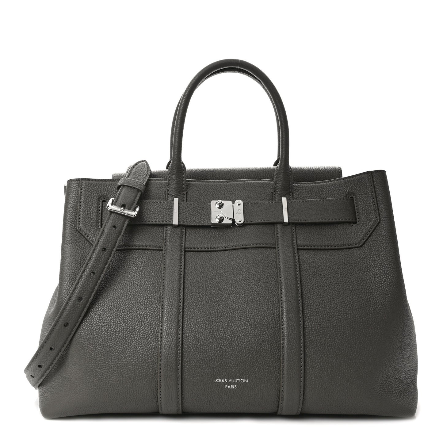Millesime Calfskin Georges Tote MM Khaki