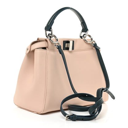 Fendi Nappa Colorblock Mini Peekaboo Iconic Satchel Soap Amazzonia Opal 3 of 15