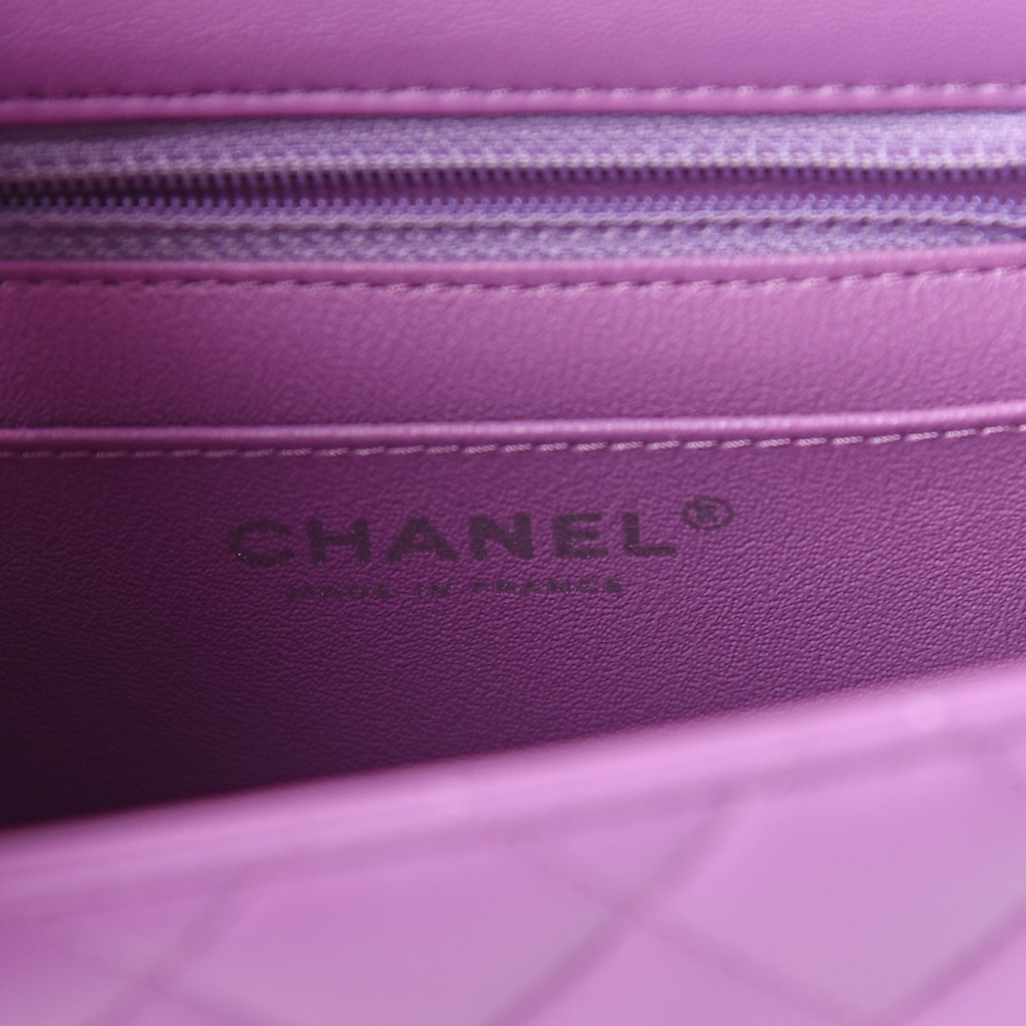 Lambskin Quilted Mini Square Flap Purple