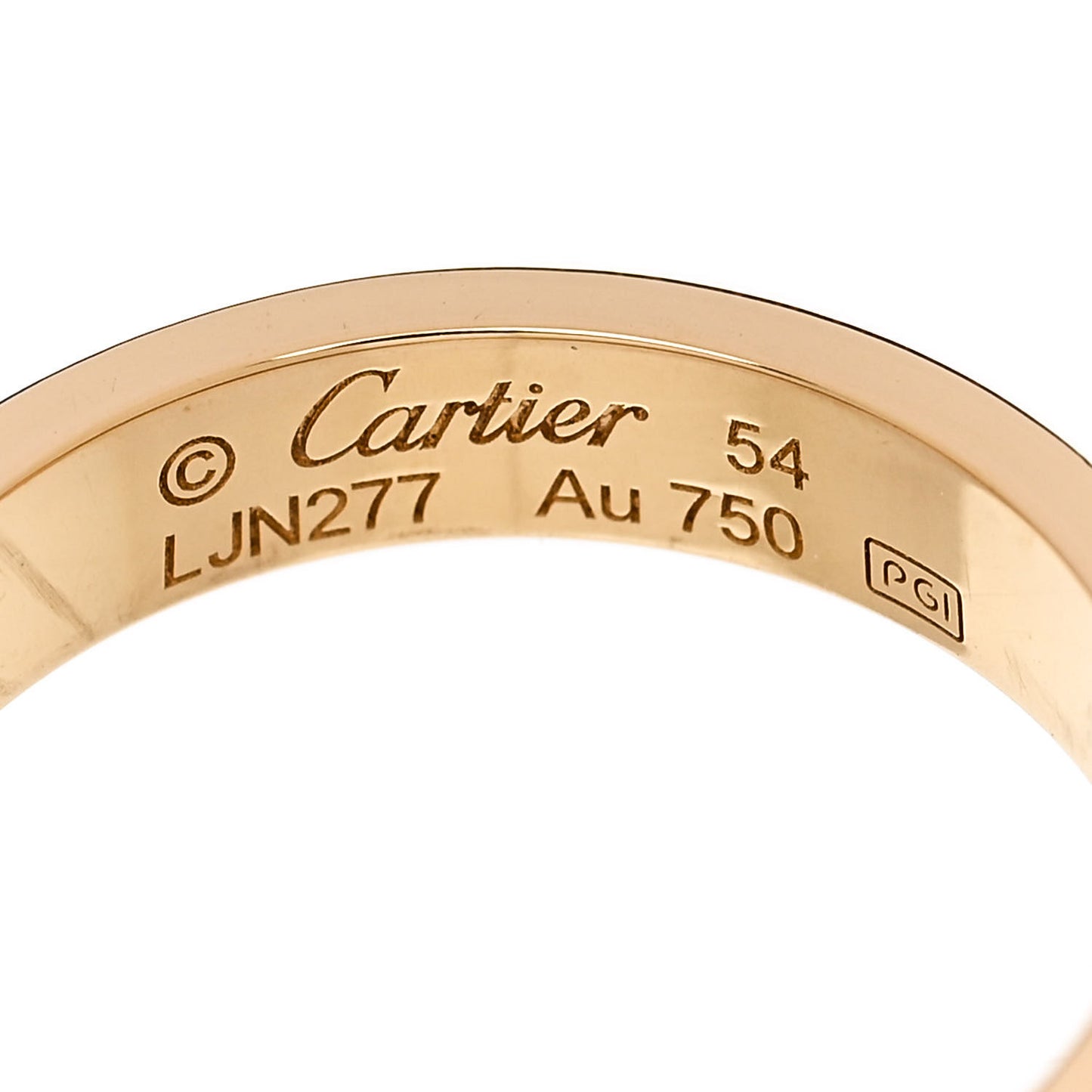 18K Yellow Gold Diamond 4mm LOVE Wedding Band Ring 54 6.75