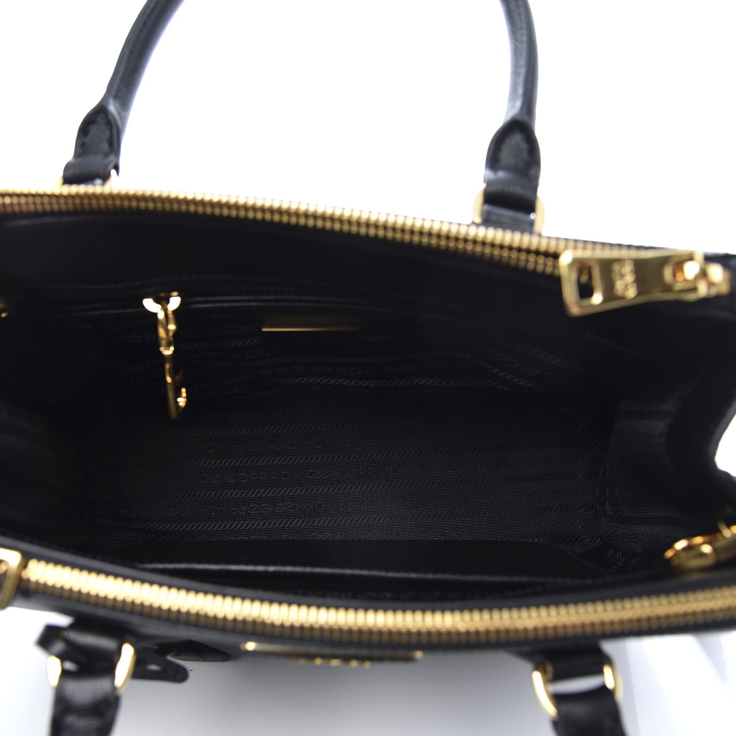 Prada Saffiano Small Galleria Double Zip Tote Black 5 of 11
