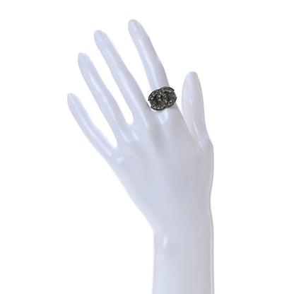 Chanel Crystal CC Ring 6.5 Black 2 of 4