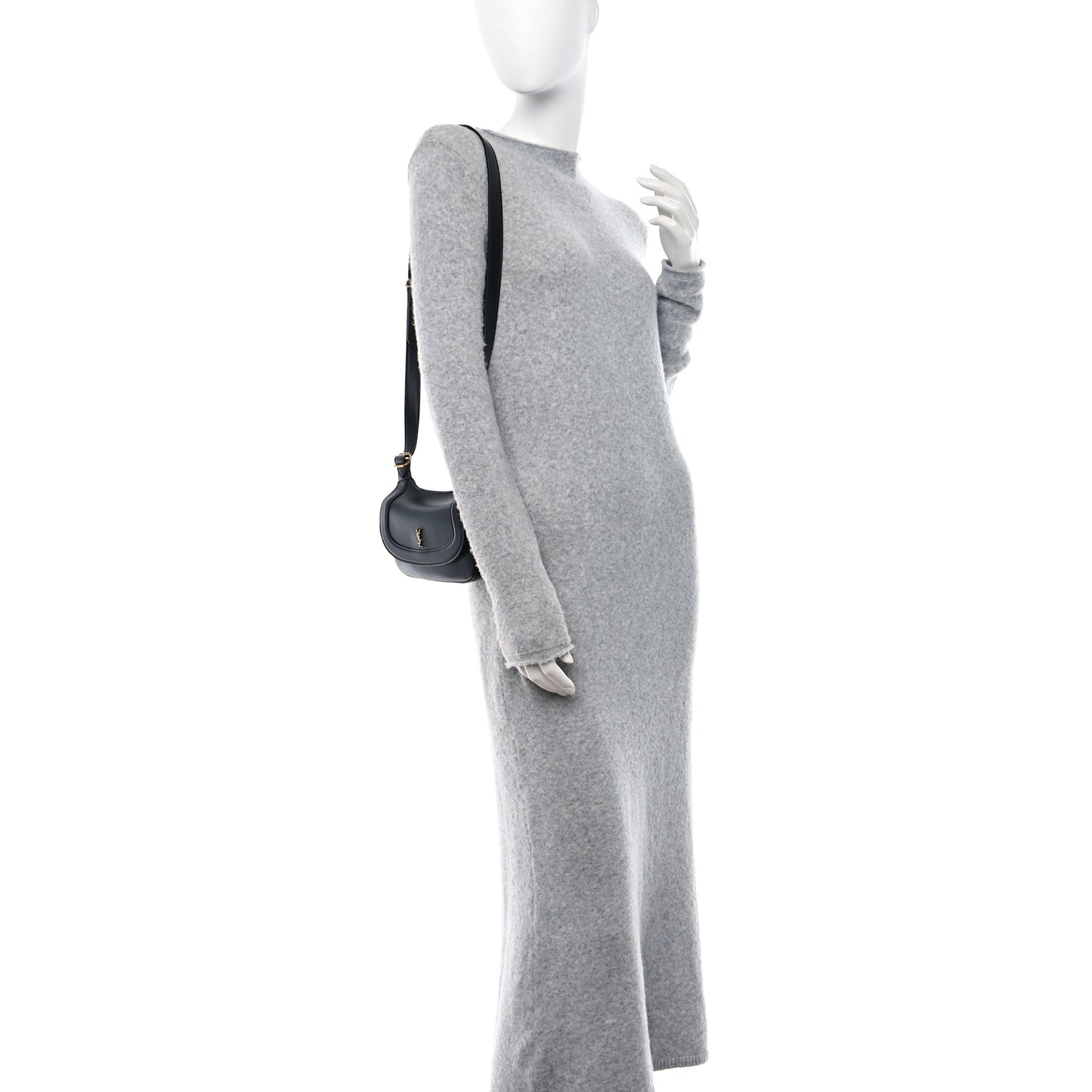 Smooth Calfskin Small Charlie Shoulder Bag Black