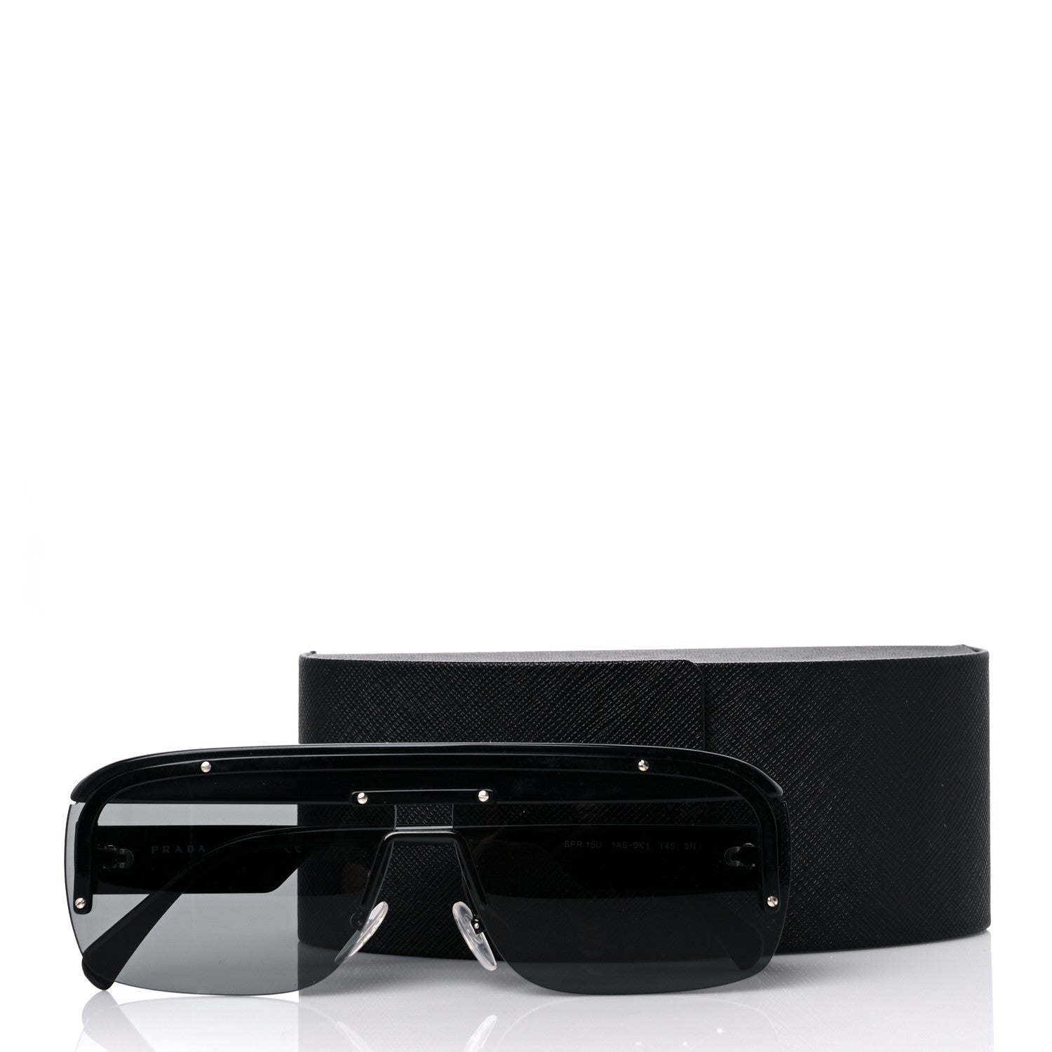 Prada Rectangular Sunglasses SPR 15U Black 9 of 9