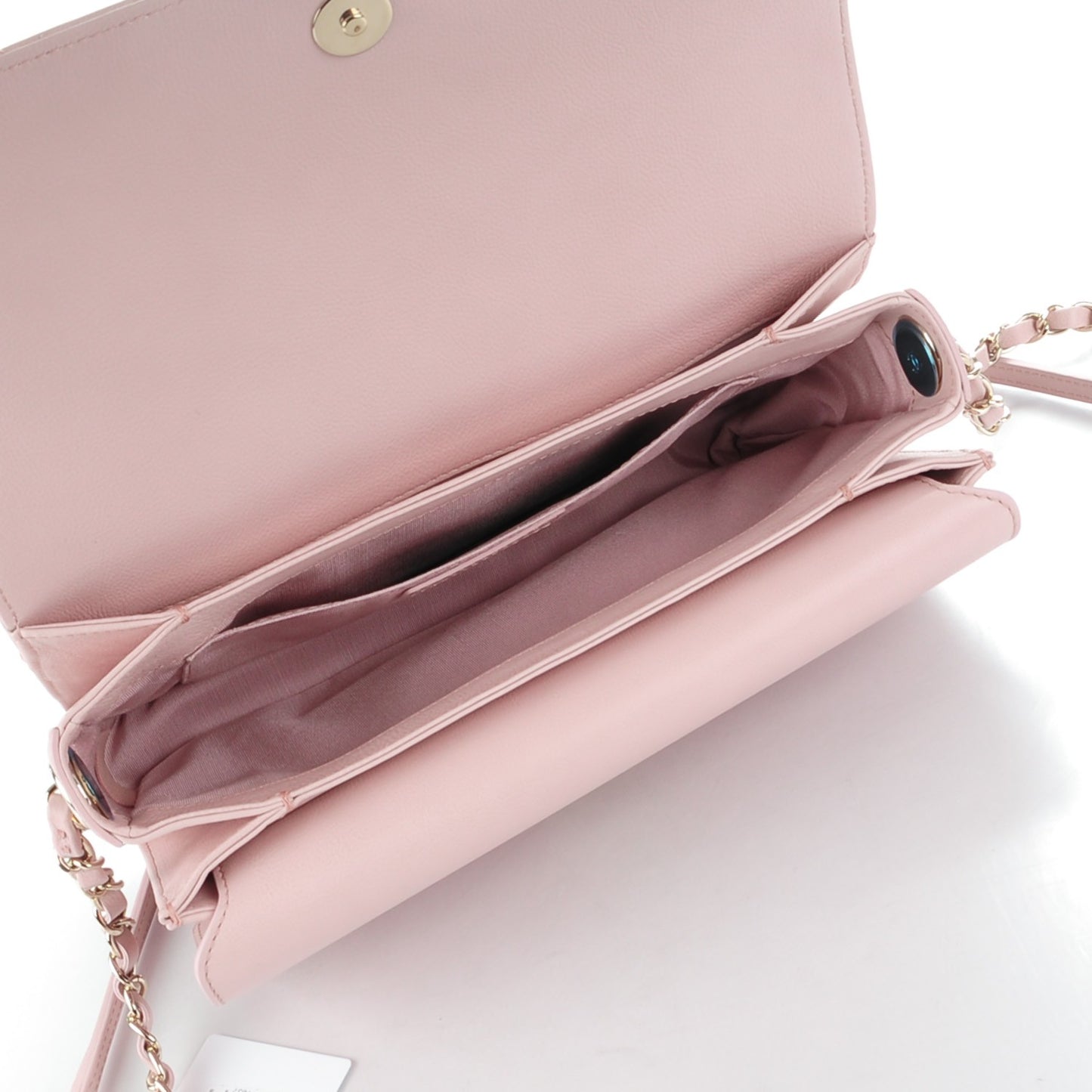 Calfskin Quilted CC Box Flap Light Pink
