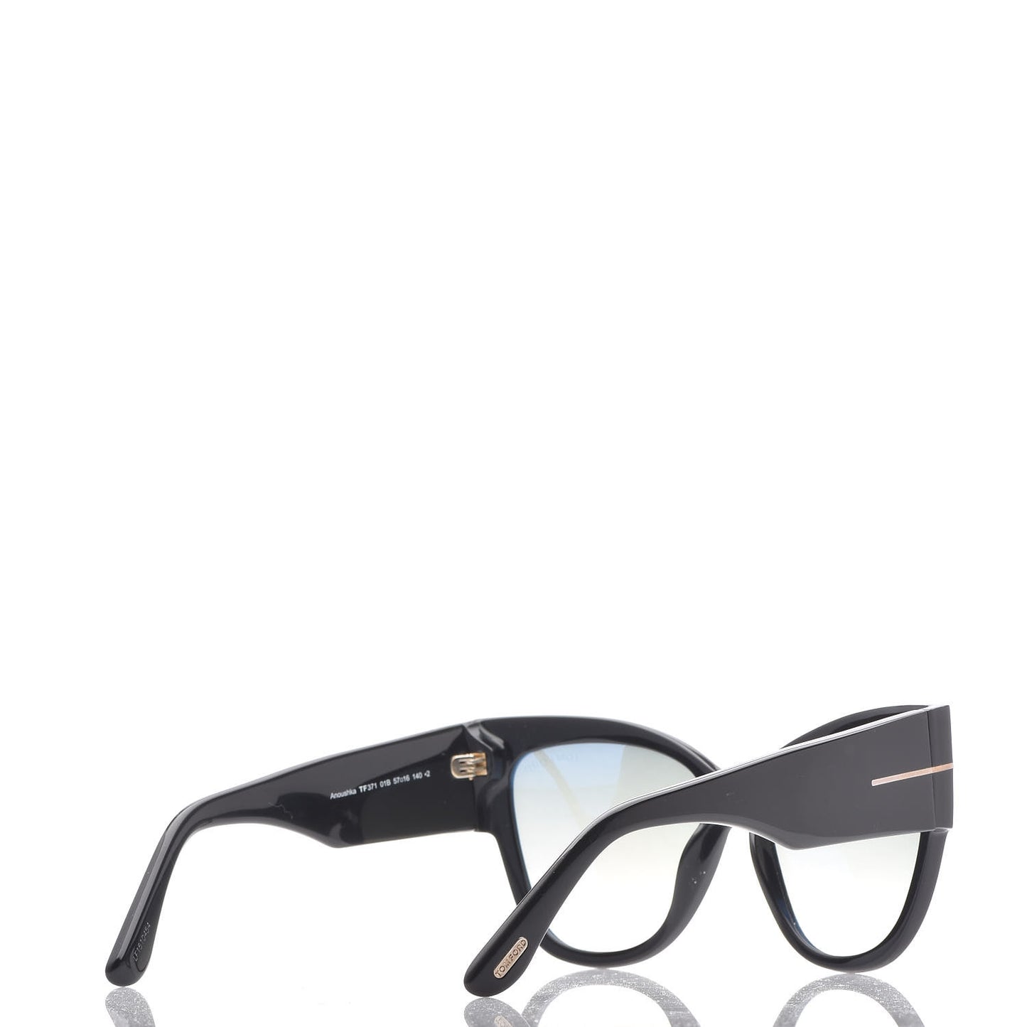 Acetate Anoushka Cat Eye Sunglasses TF371 Black