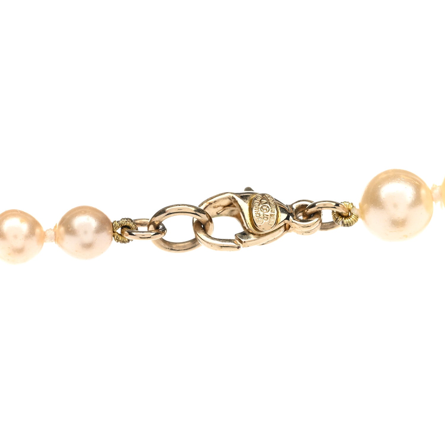 Chanel Graduated Pearl CC Long Necklace Gold 5 of 6