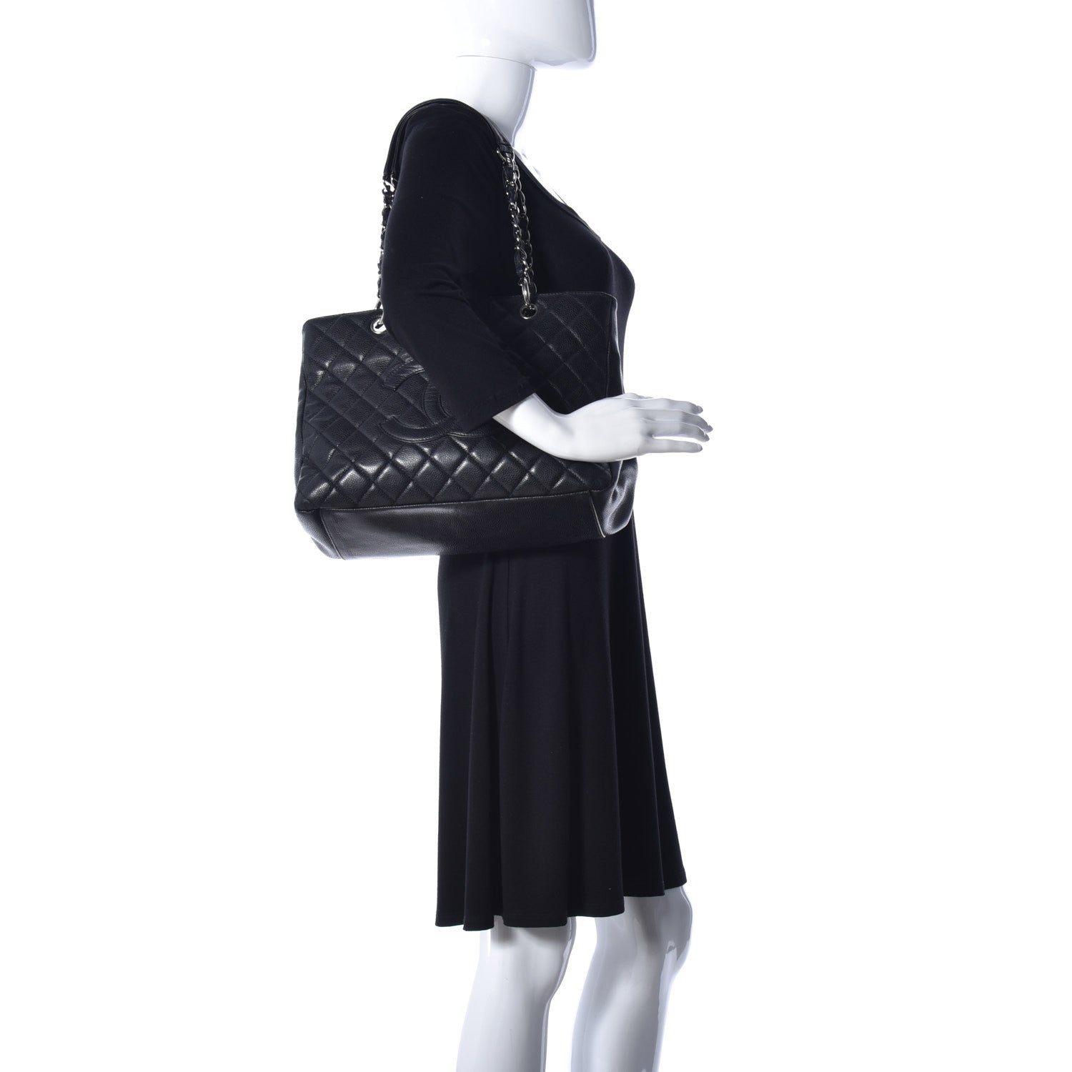 Chanel Caviar Quilted Grand Shopping Tote GST Black 2 of 10