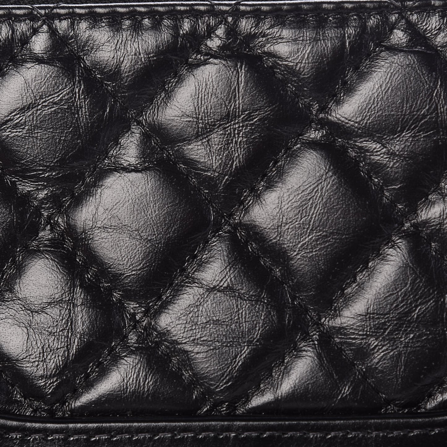 Aged Calfskin Quilted Small Gabrielle Clutch With Chain Black
