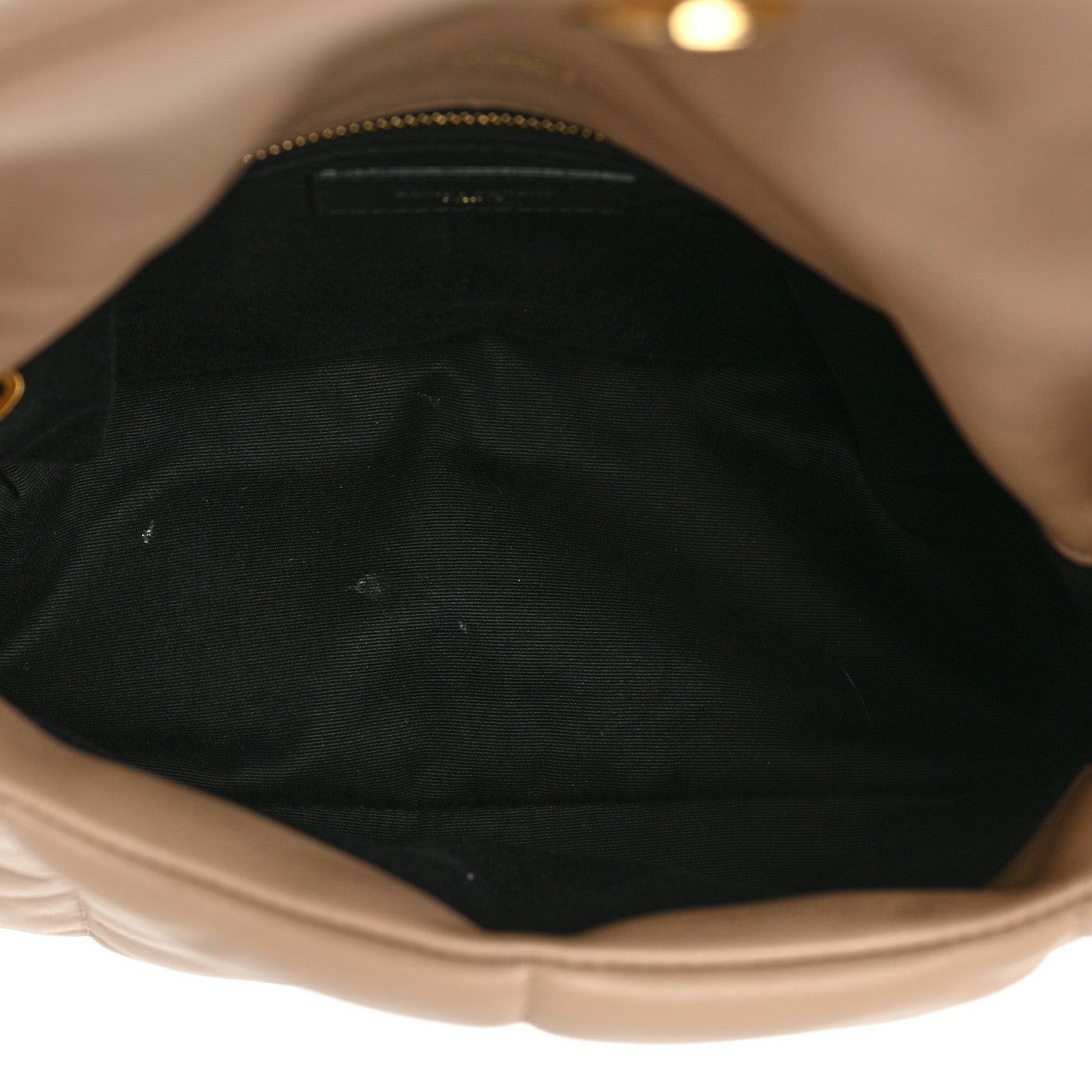 Saint Laurent Lambskin Quilted Small Loulou Puffer Monogram Chain Satchel Dark Beige 7 of 15