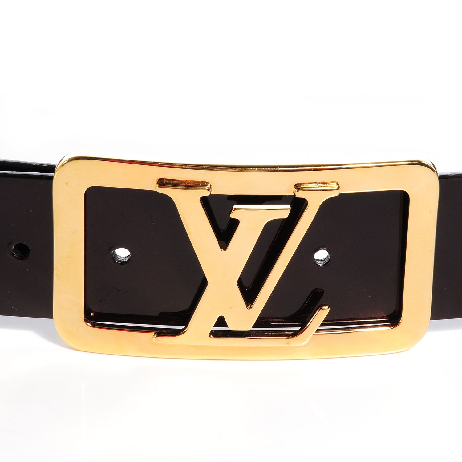 Louis Vuitton Patent LV Frame Belt 85 34 Amarante 3 of 7