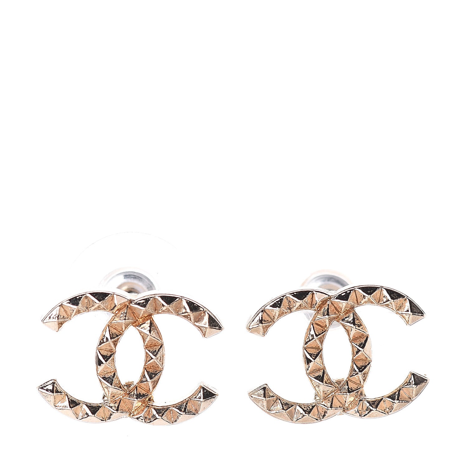 Studded CC Earrings Gold