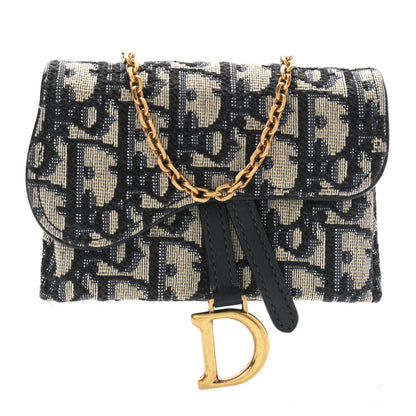 Christian Dior Oblique Nano Saddle Chain Pouch Blue 1 of 8