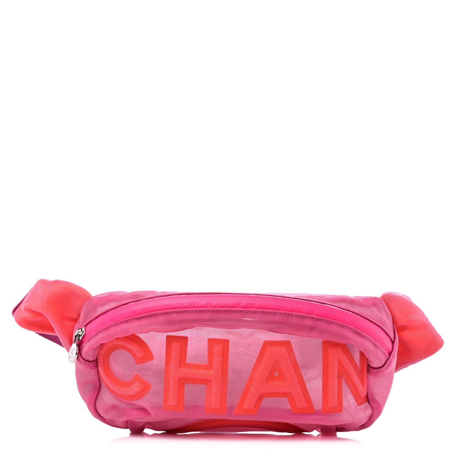 Chanel Mesh Nylon Logo Belt Bag Pink 1 of 9