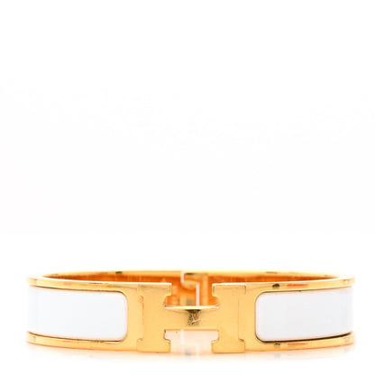Hermes Enamel Narrow Clic Clac H Bracelet PM White 1 of 5