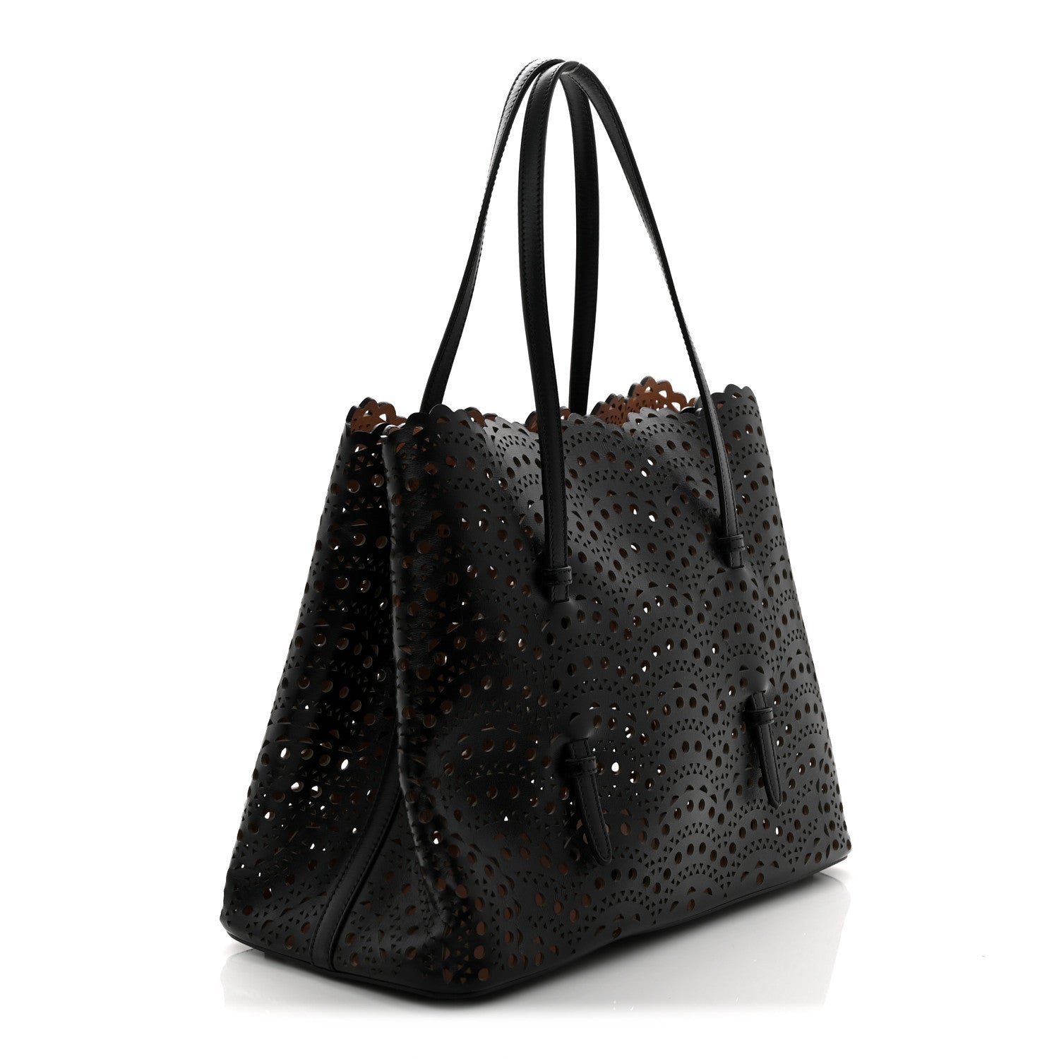 Alaia Lux Calfskin Vienne Vague Mina 32 Bag Black 4 of 11